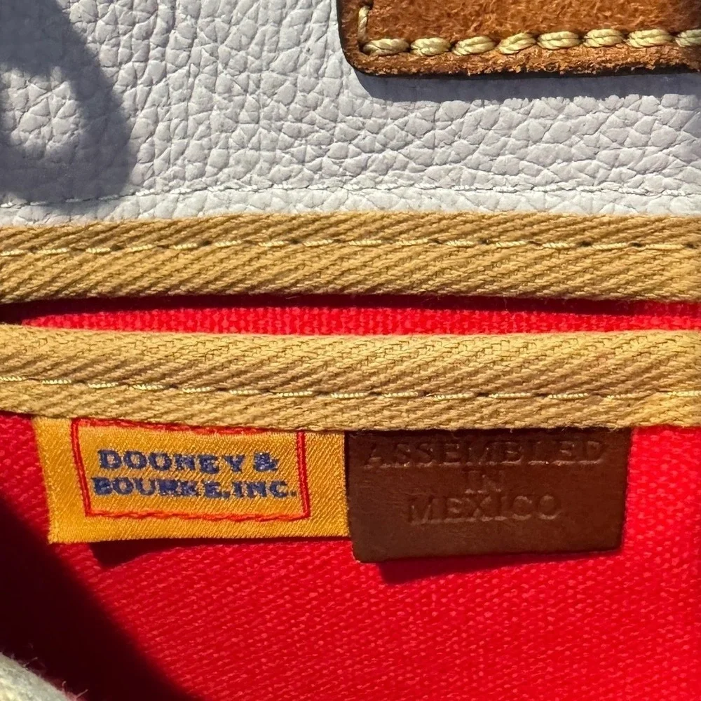Dooney & Bourke Light Blue Pebble Leather Tassel Satchel Crossbody Bag
